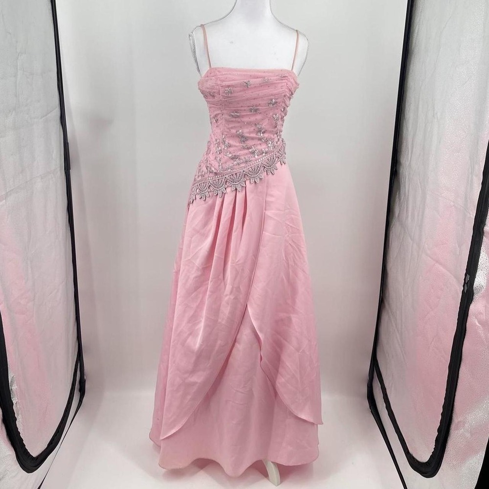 Vintage Y2K Formal Princess Dress Ball Gown 4 S Regency Renaissance Glam Pink